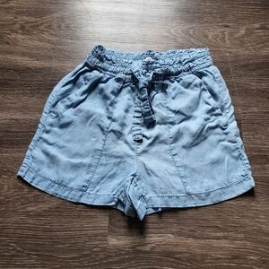 Jopna High Waist Drawstring Chambray Shorts Women's Size XS